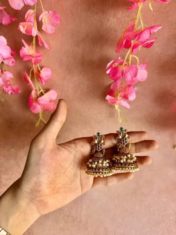 Antique Azura Pearl Jhumkas