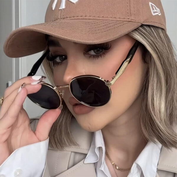 Casual Vintage Style Leopard Round Frame Sunglasses